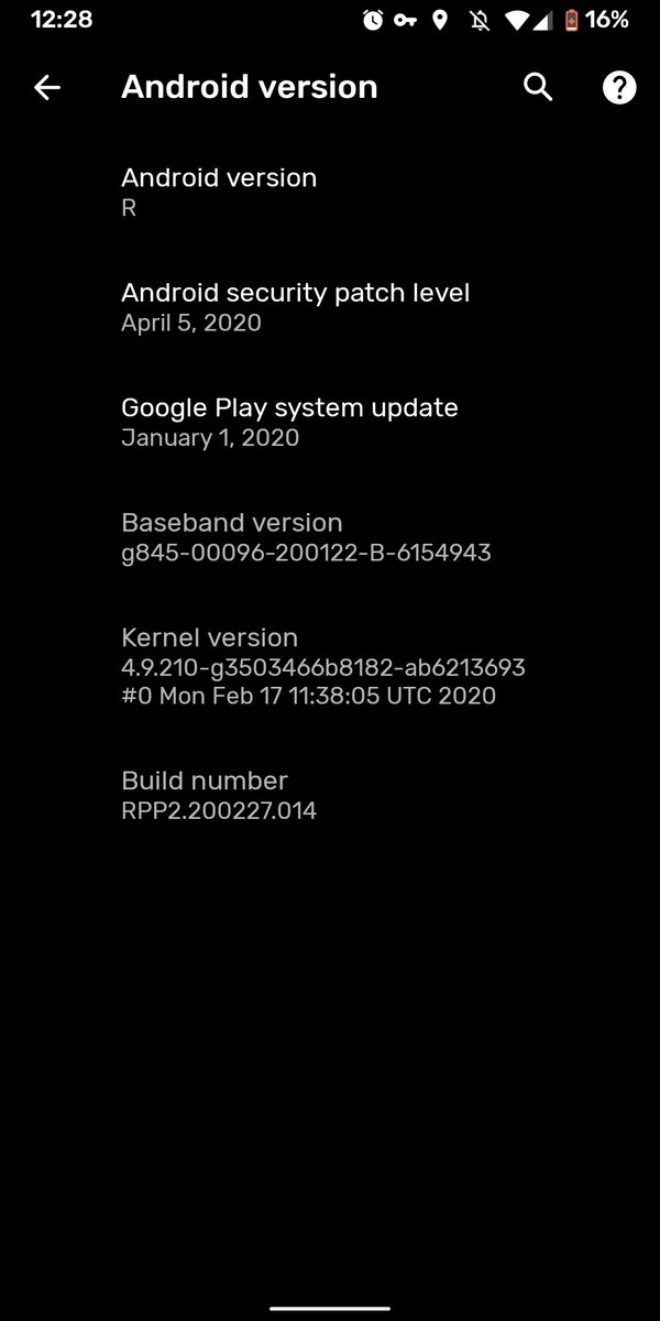woakin's tweet image. Nuevo build del developer preview 2 de Android R con security patch del 5 de abril. #geek #AndroidDev #androidr #android11