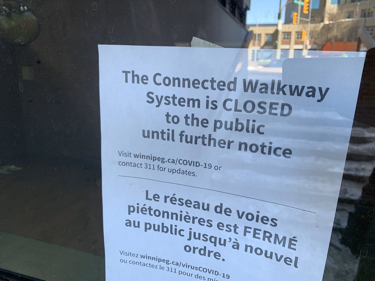 brent_bellamy's tweet photo. The only way people can cross the street in the centre of downtown Winnipeg is closed. People in wheelchairs, pushing strollers, catching a bus, seniors, everyone. 17,000 people live downtown. Not an issue if they could just cross on the sidewalk like everywhere else on earth. https://t.co/dWLH1xARAs