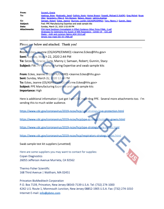 To make matters worse,  @fema also sent states a  @HHSGov email linking to  @CDCGov guidance for how to reuse expired respirator masks, how to reuse respirators past their shelf life, and told hospitals to use "makeshift" masks in case of shortages.