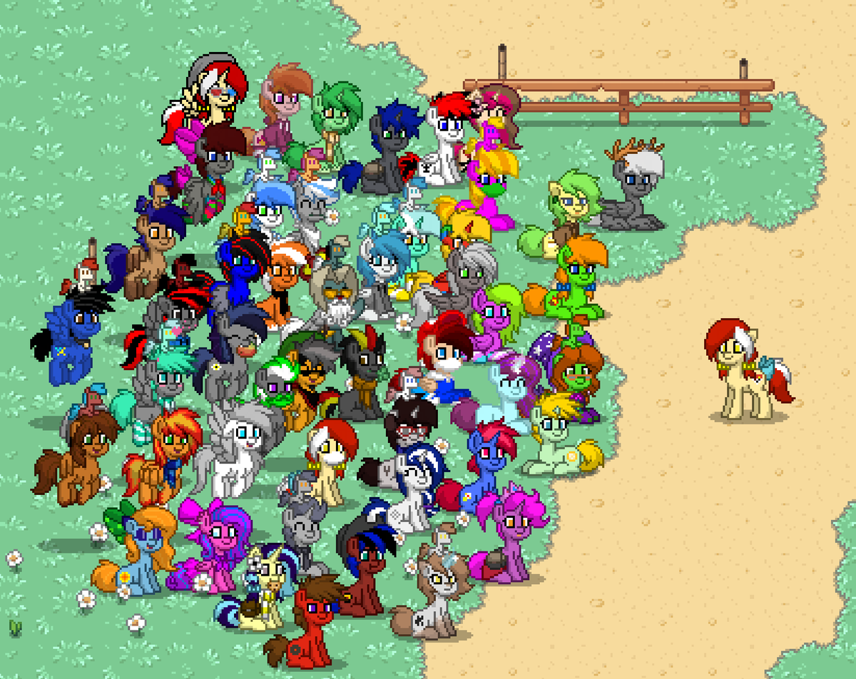 BronyKnSt's tweet photo. PonyTown Gruppenfoto! #Lachen #DieWolke https://t.co/UsCCIPsQpb