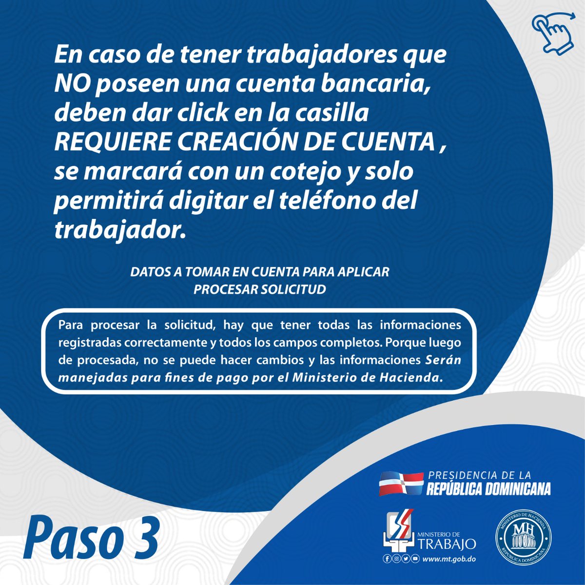 El Ministro de Trabajo <a href="/winstonsantosu/">Winston Santos</a> dio a conocer este sábado el instructivo de cómo el empleador debe ingresar al Sistema Integrado de Registro Laboral (SIRLA), con el fin de aplicar para el Fondo de Asistencia Solidaria al Empleado (FASE)
(1/2)
