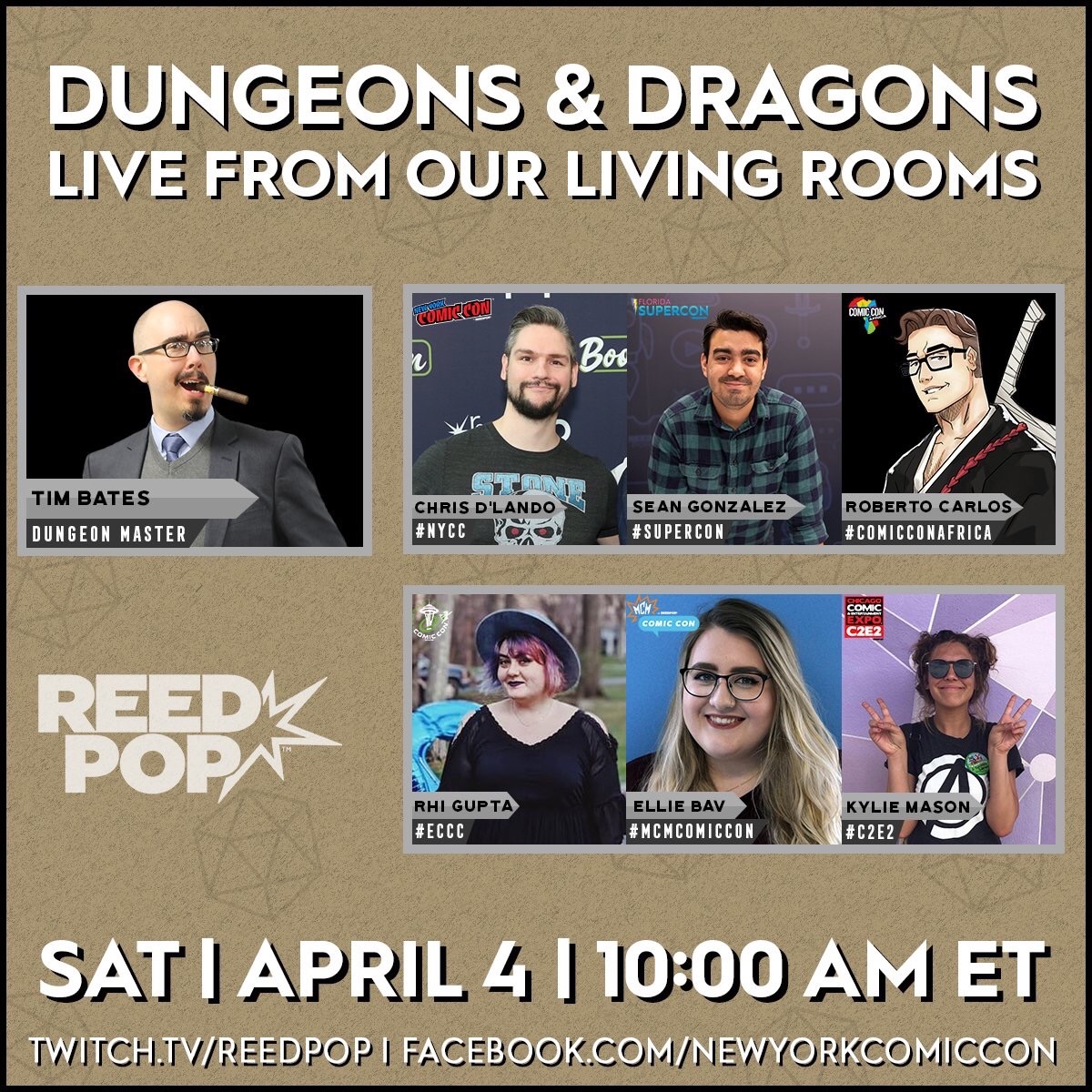 Bored? Join @Reed_POP representatives from around the globe for a live Dungeons and Dragons session! - starting NOW! Watch on bit.ly/2V2huOL