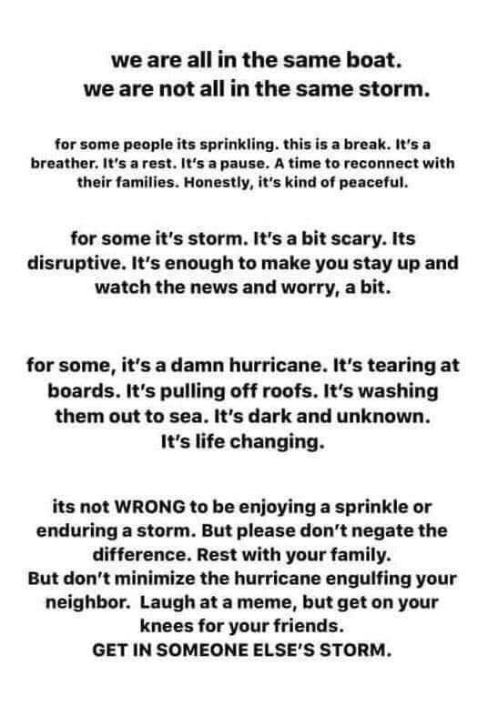 GlennGRobbins's tweet photo. We need calm and mindful leaders more than ever at this time. If you finally found so many “new/free” resources on SM great, but please don’t forget that EVERYONE is in a different storm. Please be mindful before sending out an overwhelming amount of emails! #Leadership #empathy https://t.co/ZcW88gPKRC