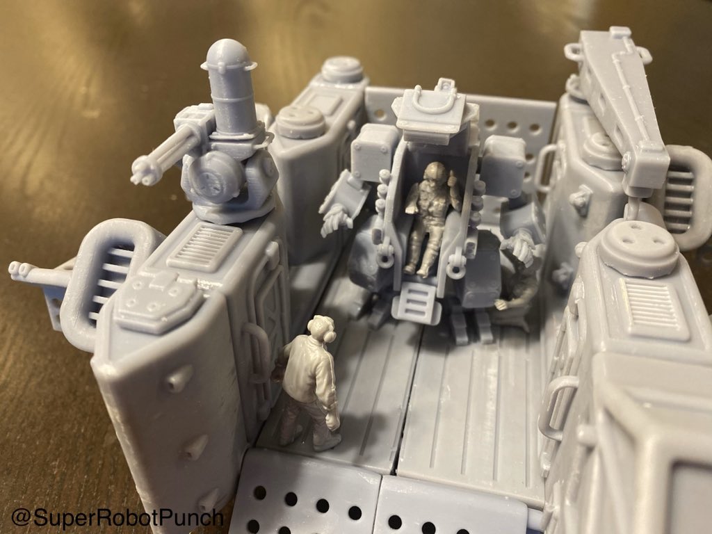 SuperRobotPunch's tweet photo. Enough room in deck to change load outs and make repairs. Might make a longer version. #superrobotpunch #railcannon #scifi #scifiart #future #mech #mecha #3dprint #toy https://t.co/KGSEoIclFw