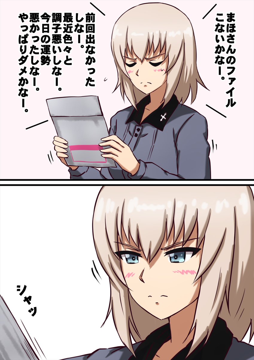 努力が実って、欲しかったココスクリアファイルが三枚そろったエリカさん。 