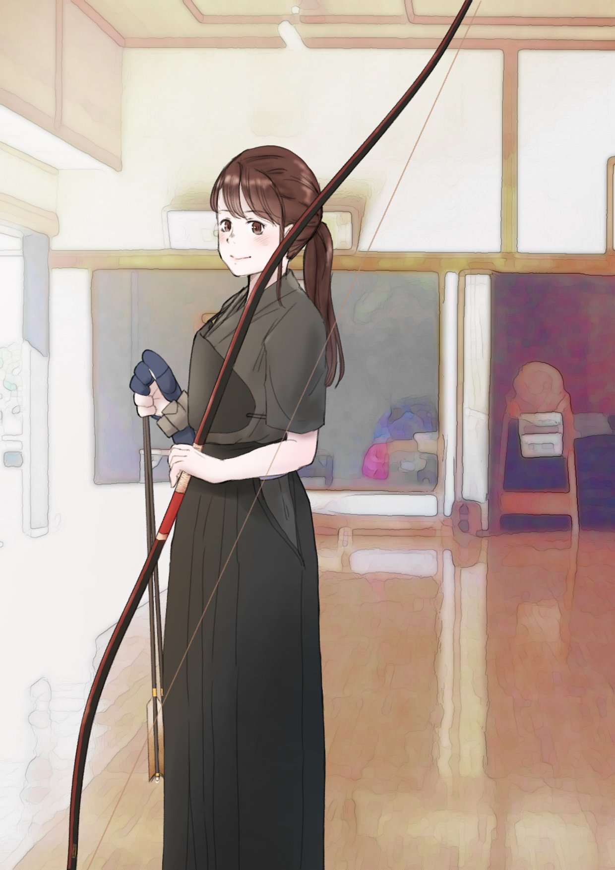 夕立 真面目に描いてた弓道イラスト 夕立 真面目に描いてた弓道イラスト
