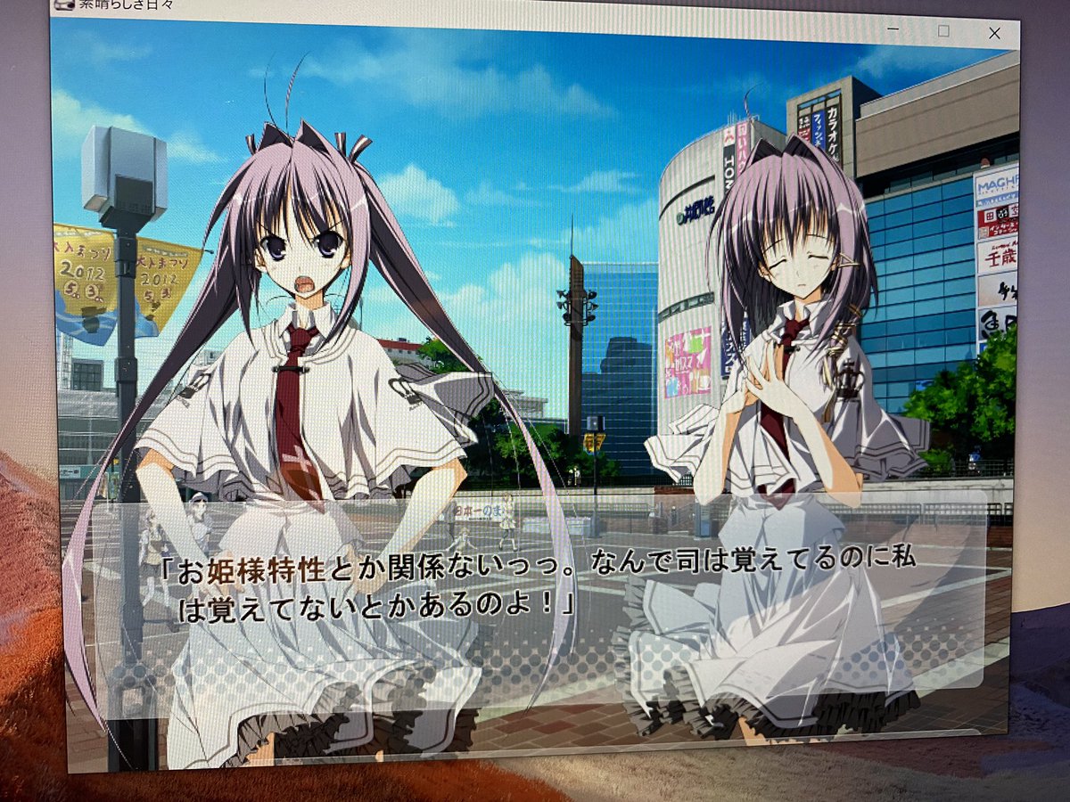 双子姉妹は髪の毛が紫色で、しかも姉はロングで妹はショートっていう