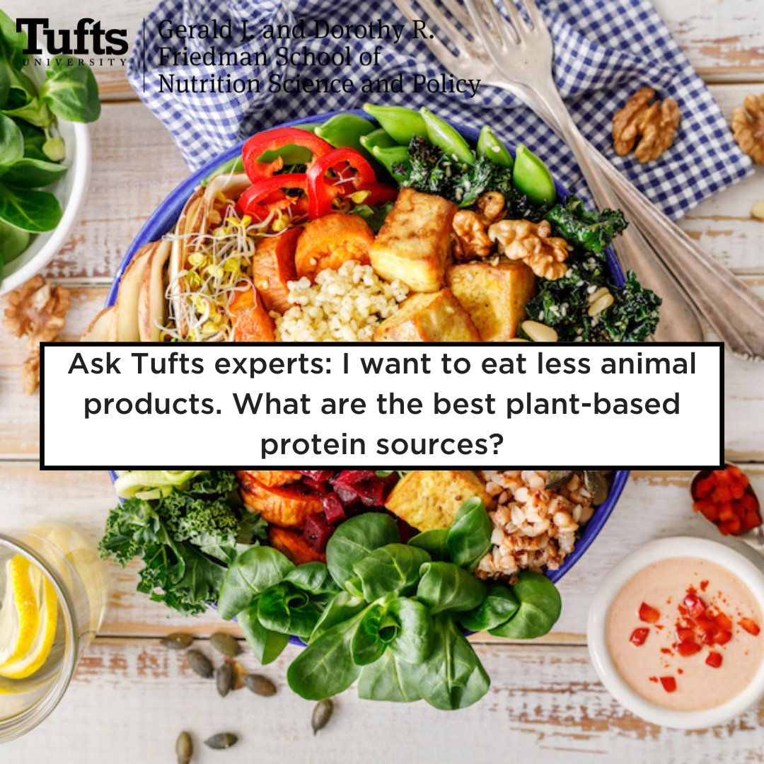 Tufts experts say: The plant foods that are highest in protein are soy and other beans and legumes, nuts and seeds, and some grains. Lentils, edamame, tofu, pumpkin seeds, and quinoa are among the many great sources of plant-based protein. 
Read more: bit.ly/2UFXnXP