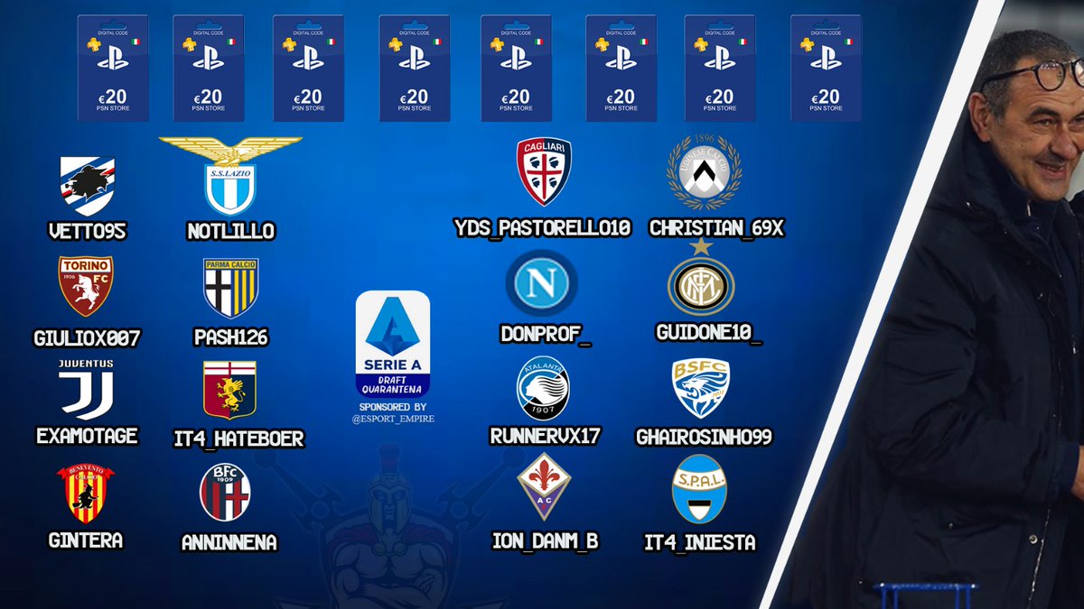 📢 Vi presentiamo i 16 capitani che lotteranno per vincere il primo Scudetto Draft Quarantena📢