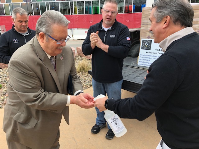 RepDonBacon's tweet photo. La Vista's Soldier Valley Spirits donated 100 gallons of their homemade 170 proof hand sanitizer to the Omaha VA hospital. This veteran-owned and operated company is now focusing their efforts on helping other veterans and the public during this time of crisis. https://t.co/eSaoBNIlGD