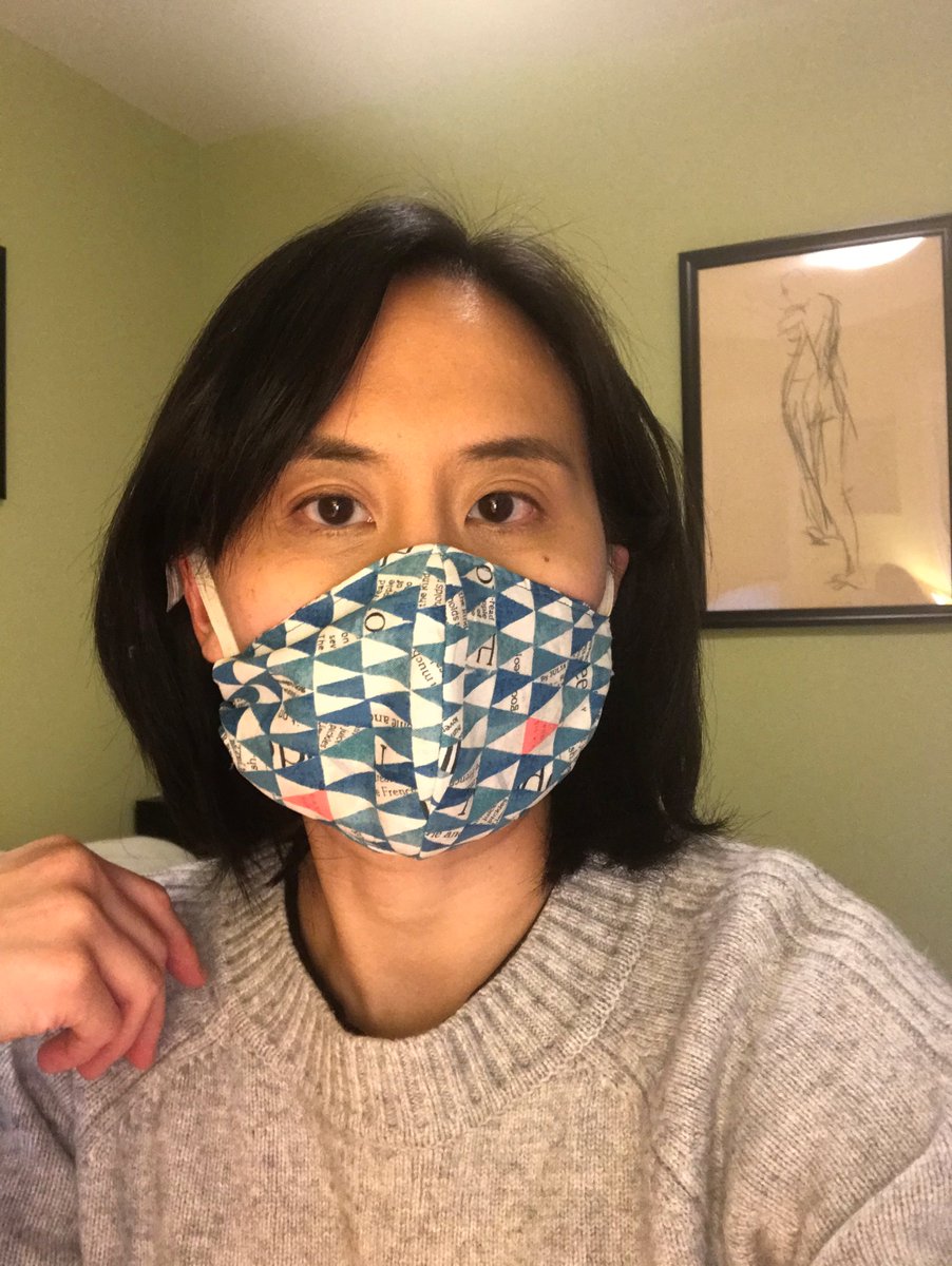 And, finally, a comment from my mom. When I finished my mask I tried it on and sent her this pic. "Happy now, mom?" I said. Her reply: "Yes, I am happy." Followed shortly by: "You don't need to wear that inside the house, you know." 