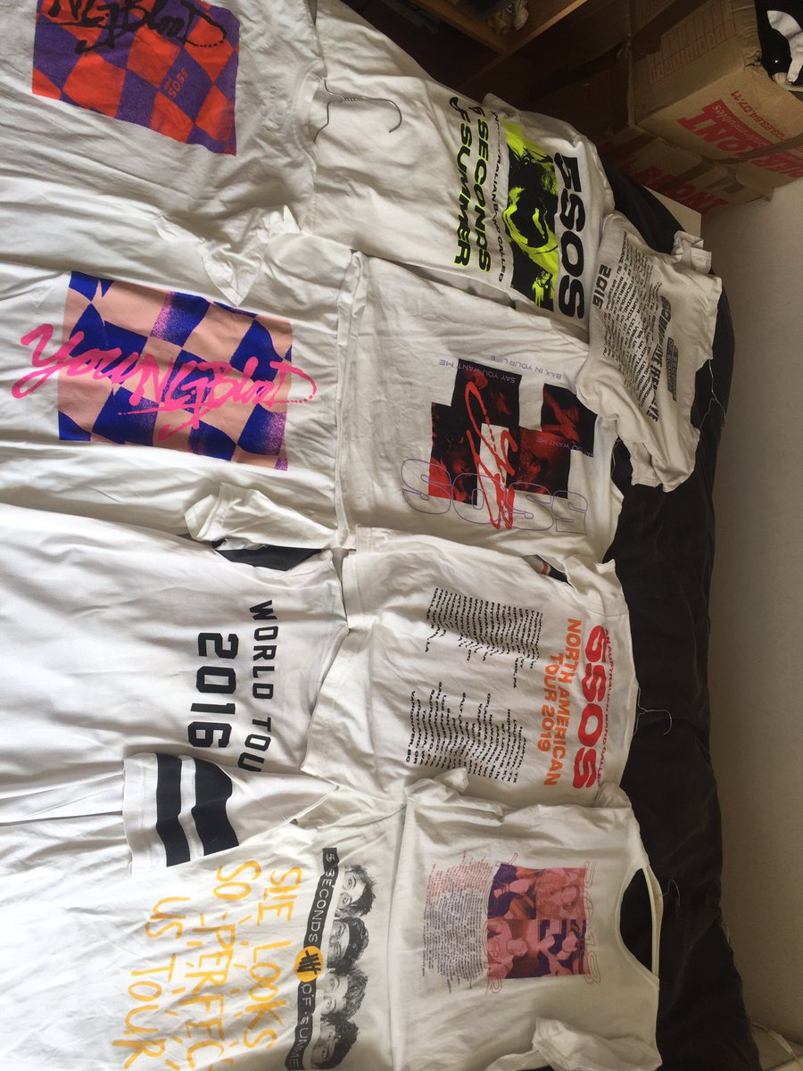 5sos white tshirts