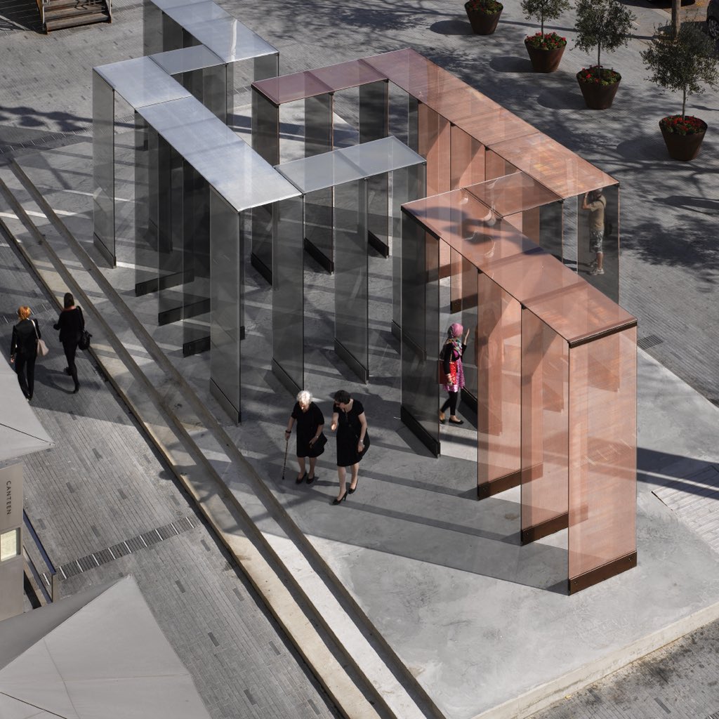 L_D_F's tweet photo. For #LDF11, Size + Matter series, David Chipperfield Architects and @ArupGroup created a composition using Sefar Architecture Vision fabric; a metal-coloured fabric mesh, layered between panels designed to create both reflective and translucent qualities #LDF20 #Design #London https://t.co/pAdpS5LCWG