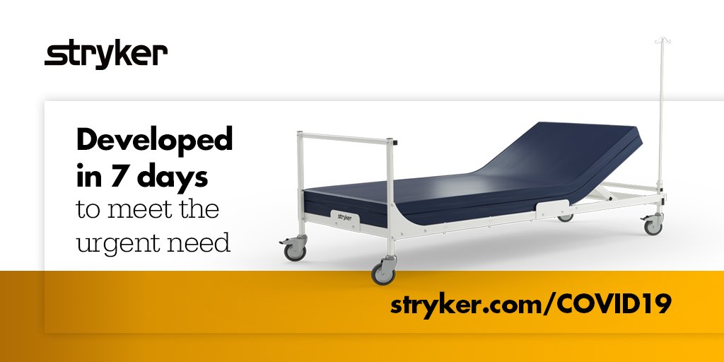 Our mission of making healthcare better has never been more important than it is today. Our customers on the front lines of the COVID-19 pandemic told us they were in urgent need of beds for patients. WeAreStryker bit.ly/2xRl5Hp