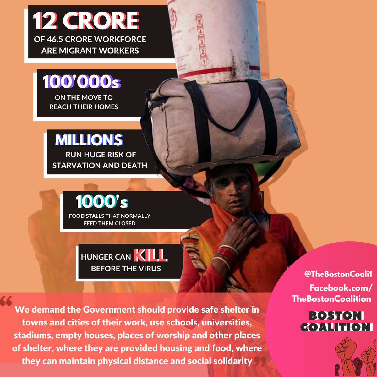 TheBostonCoali1's tweet image. @narendramodi @drharshvardhan @nitin_gadkari @nstomar @HardeepSPuri @NitishKumar @Naveen_Odisha @myogiadityanath @TelanganaCMO @CMOTamilNadu @vijayrupanibjp
तुम bullet train बनाते हो 
और हमे  सौ सौ किलोमीटर पैदल चलाते हो !
#LockdownWithoutPlan #RationDiyaKya #HelpStrandedWorkers