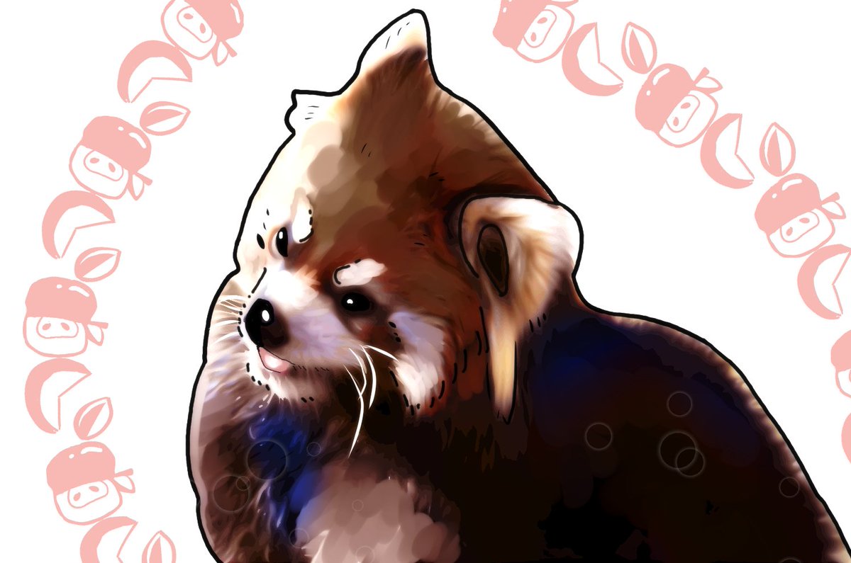 涼楓 写真の加工練習をしてみましたが 鮮やかさが欲しい 元の写真は日本平動物園のニコちゃん 可愛い レッサーパンダ 日本平動物園 ニコ イラスト