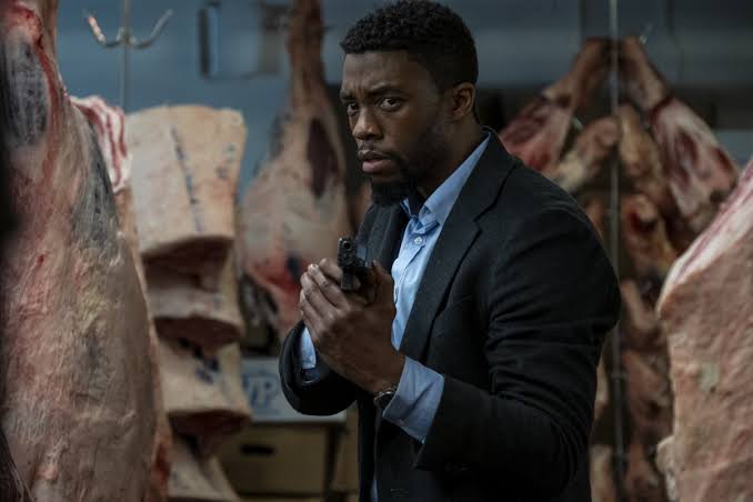 "He's played Jackie Robinson, James Brown, Thurgood Marshall and @TheBlackPanther as the King of Wakanda...forever. And now @ChadwickBoseman is bathed in blue like the Hudson with courtesy, professionalism and respect. Cop this." We review <a href="/21BridgesMovie/">21Bridges</a>. …atfilmsareoutthisweekend.blogspot.com/2020/04/review…