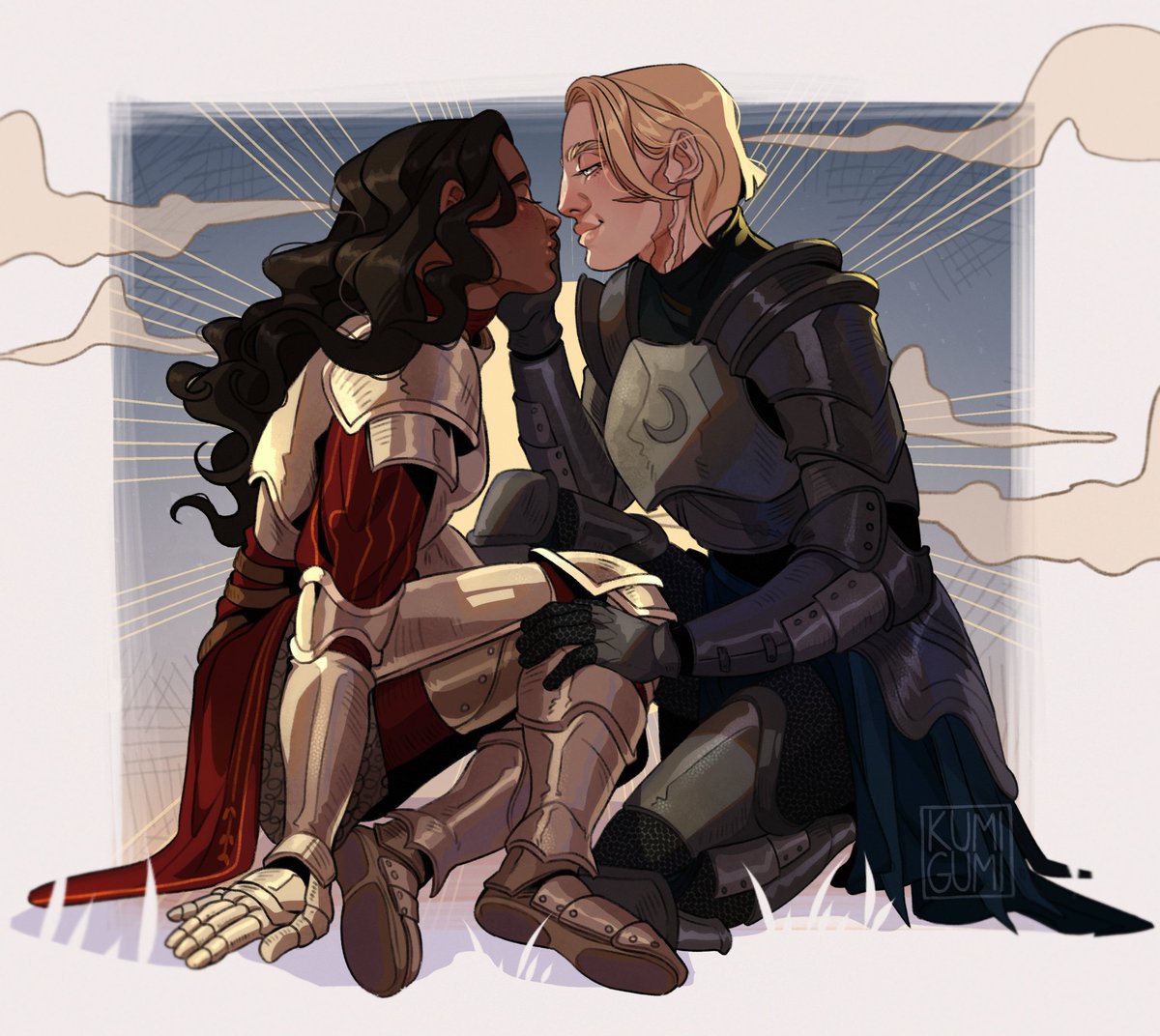 I had a dream about two knight girlfriends and decided to draw them ⚔️❤️ 
#oc #originalcharacter #digitalart