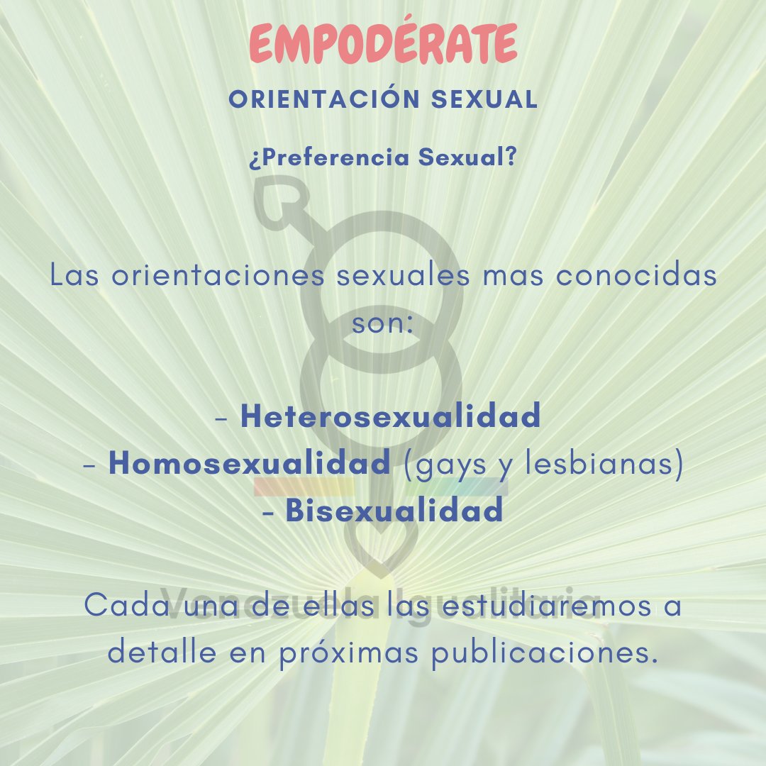 VE_Igualitaria's tweet photo. La orientación sexual responde a la pregunta: ¿me atraen erótica y afectivamente hombres, mujeres, ambos, ninguno, acaso importa?

No es un un acto consciente por lo que no es una preferencia, opción, condición que se pueda cambiar o revertir. 

No es algo privado. 

#empodérate https://t.co/RZhw5CWftZ