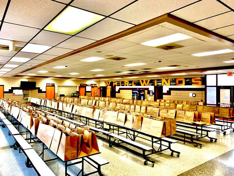 KyleHilterbran's tweet photo. Thank you to all the support workers at the “Cafeteria of Champions” for all their hard work this week! #cmsok #cpsreds #vitualsticker #champions https://t.co/FGF87JqyTF