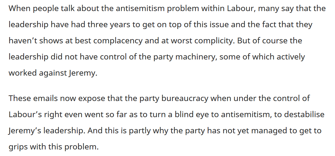As Jon Lansman argued here, there's good reason to believe that before Formby took over, anti-Corbyn Labour officials delayed the handling of real antisemitism cases (not the false allegations with which people like Hodge spammed the process). 12/ https://labourlist.org/2019/05/jeremy-corbyn-pushed-for-action-on-antisemitism-but-was-held-back-by-bureaucracy/