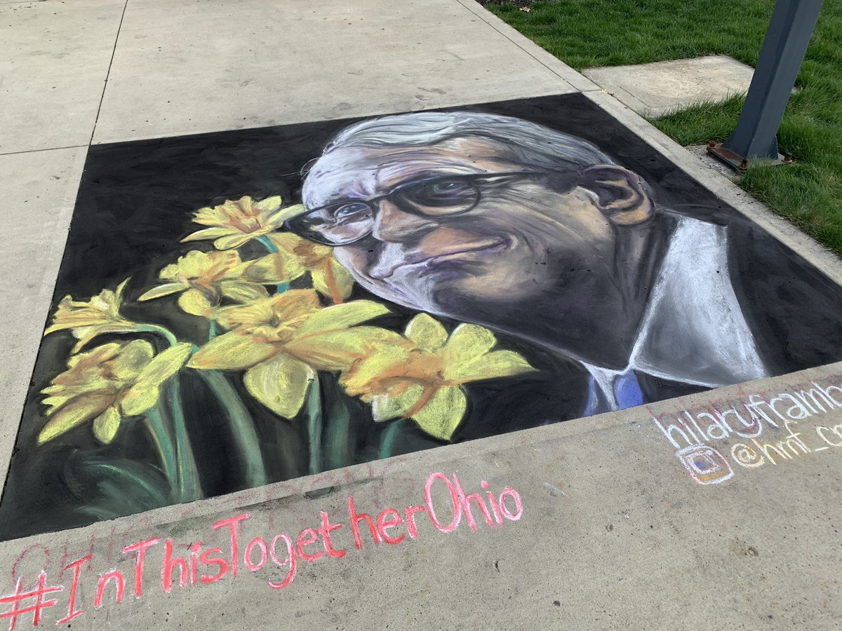 TVJoeSam's tweet photo. One local artist using her abilities to shine a spotlight on the two people fighting the battle against covid 19 in the state of Ohio #joeonthego #wtte #wsyx https://t.co/xxPntu9aoW