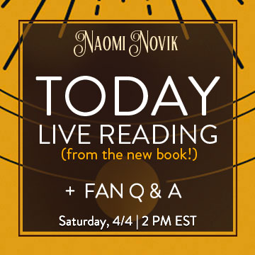 naominovik's tweet photo. TODAY! Join me in another live reading of all new material from "A Deadly Education," followed by a fan Q&amp;A, where I'm taking *your* questions. 

11AM PT / 2PM ET / 6PM GMT
Go to: https://t.co/9Y3SHXnFFZ  &amp; click on my Profile pic when the word LIVE appears underneath. https://t.co/gItMWcB3ET