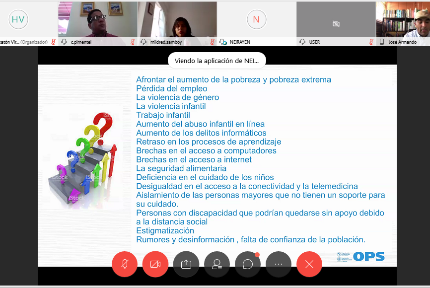 PCiudadana's tweet photo. Yenny Neira de @opsoms habla sobre los objetivos comunes y debilidades que tenemos como sociedad ante el #COVID19 #HackathonVirtualRD #InnovandoEnCuarentena #ITLARD #ParticipaciónCiudadanaRD #InnovaLabRD #CámaraTicRD #ONURD https://t.co/tkWrPcaW03
