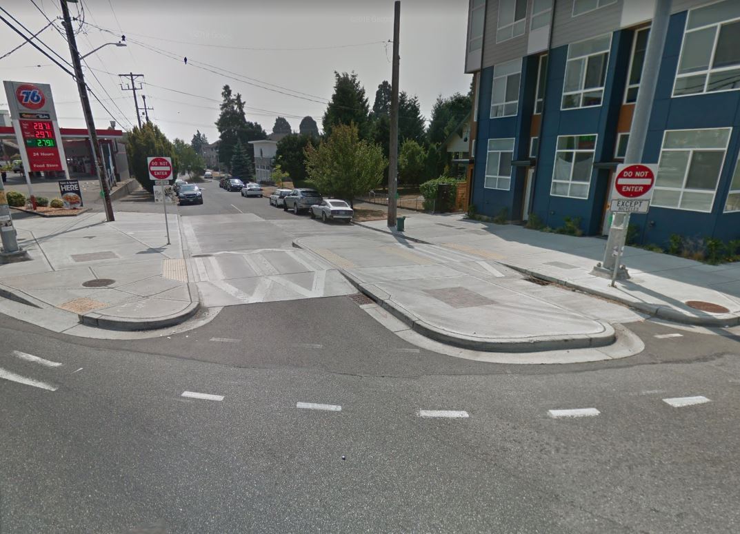 This crossing included a diverter and raised crosswalk with a bicycle access.