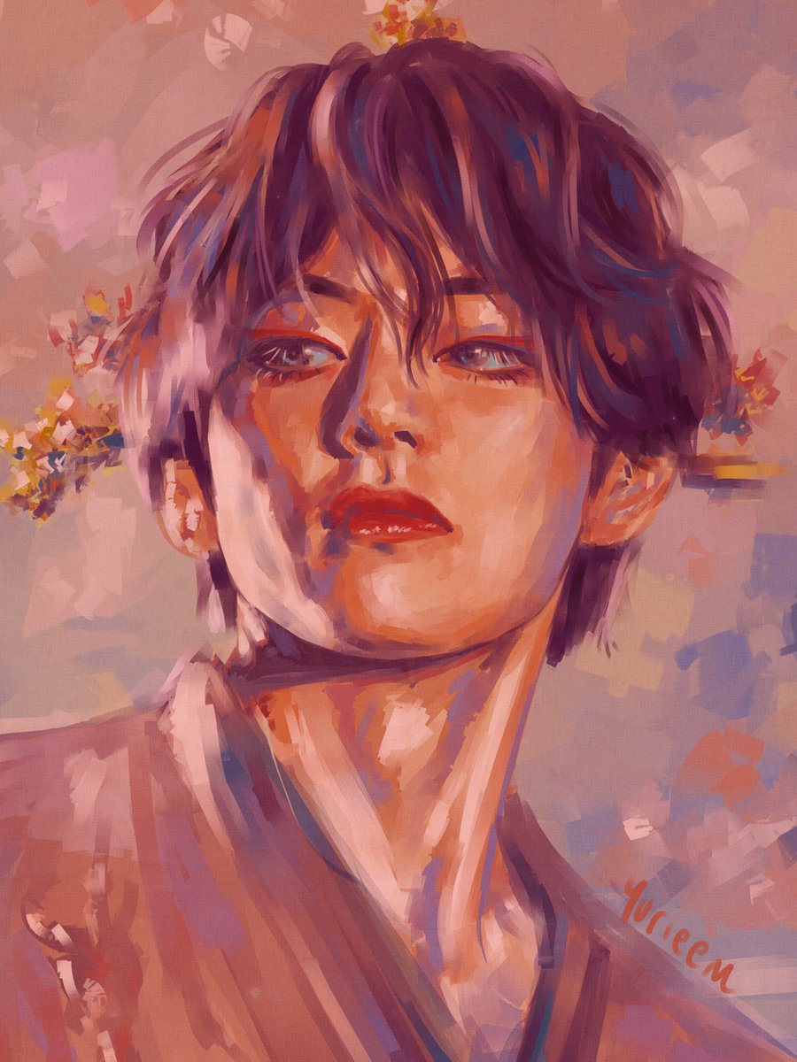 yurieem's tweet photo. blossomed in a rosy dream ~

#btsfanart #bts #taehyung https://t.co/u4aIPHQVM9
