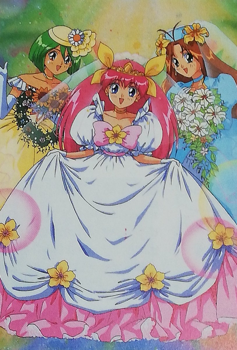 Twitter 上的 おじゃ うっすらぱー 愛天使ウェディングピーチは とってもご機嫌ナナメだわ 25年前の今日 1995年4月5日は愛天使伝説 ウェディングピーチの放送が開始された日 ヒロインと同じドレスを召して同じ立ち位置のお三方 ウェディングピーチ