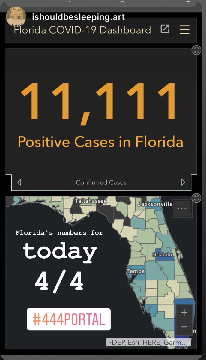 Today is 4/4 I just looked at Florida’s numbers for the day and we are at 11,111 👀 #Numerology
