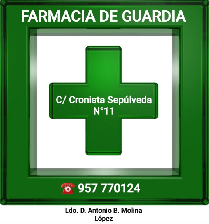 POZOpolicia's tweet photo. ℹ Farmacia en servicio de guardia en #pozoblanco para hoy sábado 4 de abril de 2020⤵️ https://t.co/tuCcvQXemr