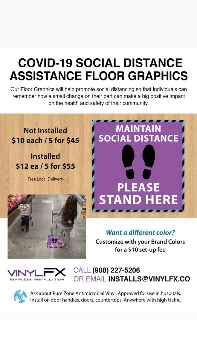 Social Distance Assistance
10"x10" floor graphics