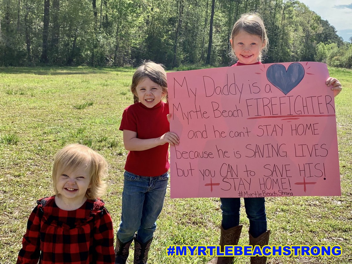 MyrtleBeachFire's tweet photo. MBFD Engineer Mike Jarest's Family wants to remind you to protect yourself and our first responders. #stayhome #firefightersafety #covid19 #myrtlebeachstrong #mbfd #family #stayhomemb #weloveourcity #firedad #earnit #care #firstresponders https://t.co/2pcPSHIHkp
