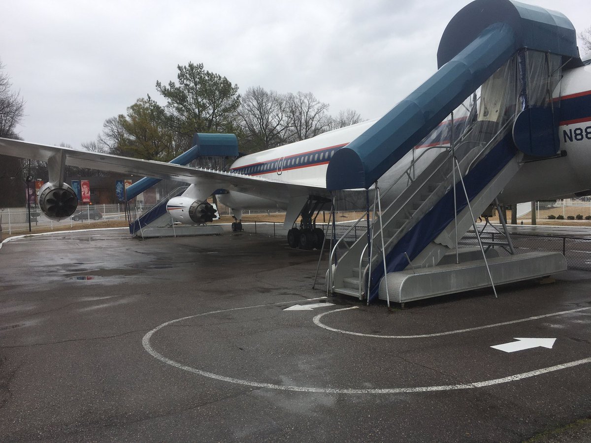 Checking out  #Elvis’s planes as my  #TwitterTour of  @ElvisPresley’s iconic home in Tennessee— #Graceland—nears an end.  @VisitGraceland (& until you can: check out this thread ). #TCB? Taking Care of Business  Have a read  https://www.liveabout.com/what-does-tcb-stand-for-2321461