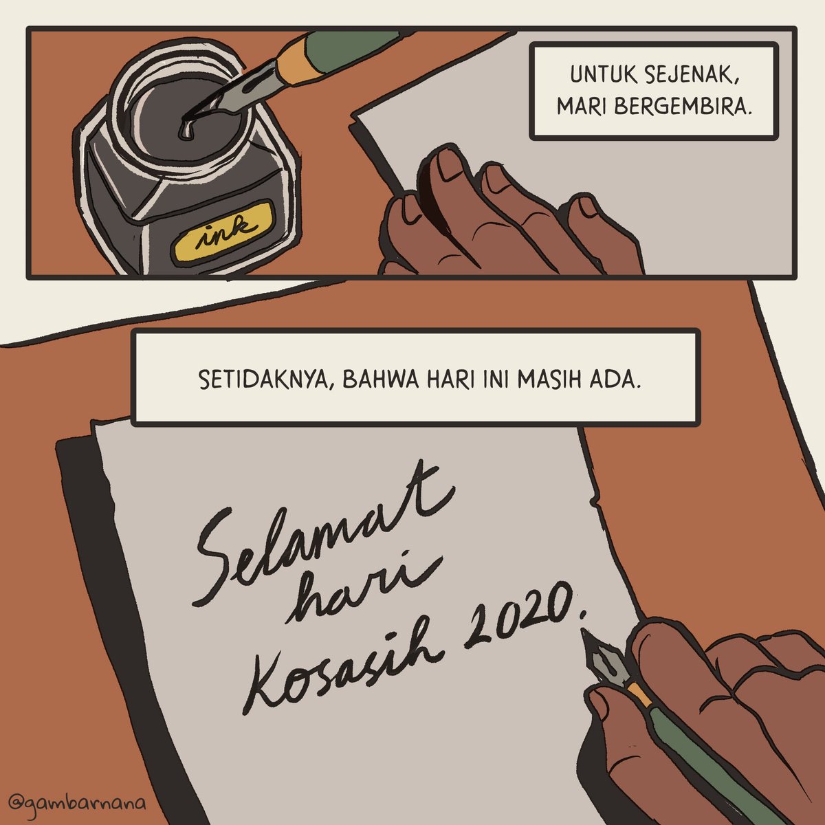 (2/2)
Terima kasih, teman2 yang masih mau terus berjuang untuk mengisi rak komik dalam negeri, baik yg di toko maupun layar. Terima kasih sudah terus memilih untuk membuat komik. Salam hormat dan semangat :)