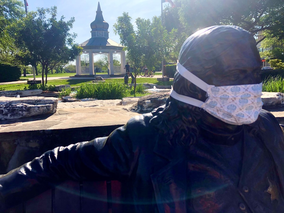 VisitBoerne's tweet image. Even Wild Bill is taking proper COVID-19 precautions!