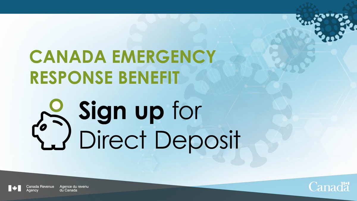 Applying for the Canada Emergency Response Benefit? To get ready, sign up for direct deposit, to ensure your benefit payments arrive more quickly! #COVID19 #CERB #CdnTax 
ow.ly/d6m450z5jPu