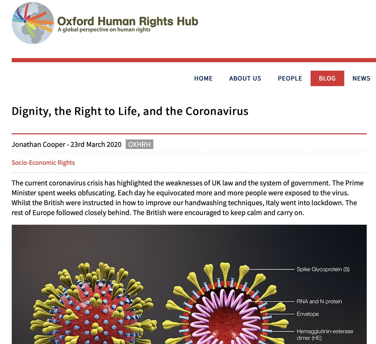 6. On the utilitarian logic that has informed the Government's response to the  #COVID19 crisis,  @JonathanCoopr's recent work is a must-read, eg via  @OxHRH:  http://ohrh.law.ox.ac.uk/dignity-the-right-to-life-and-the-coronavirus/ @DoughtyStPublic  #coronavirus