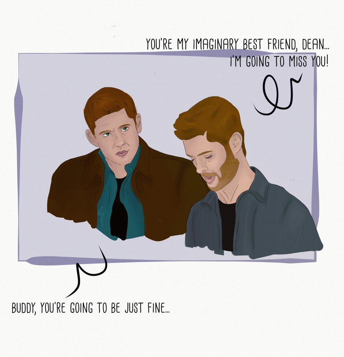 acklesdaiIy's tweet photo. Considering yesterday was supposed to be the last day of SPN filming, I kinda did a thing...

Jensen saying good bye to Dean https://t.co/IFsOb4UCOJ