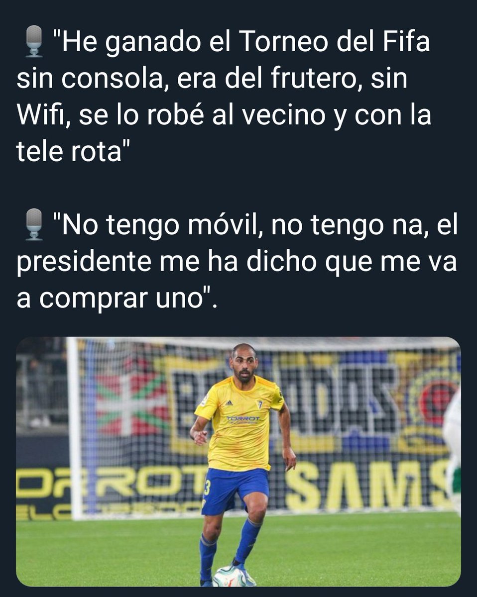 unascensoa2B's tweet photo. Declaraciones de Fali, jugador del Cádiz en Cope. Con futbolistas así al fin del mundo. 11 Falis en mi equipo. https://t.co/IcoH6ngYvG
