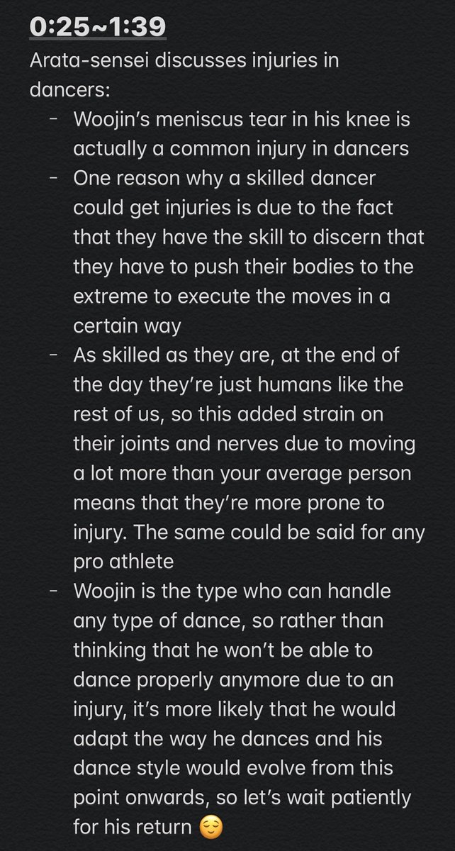 0:25~1:39About Woojin’s knee injury