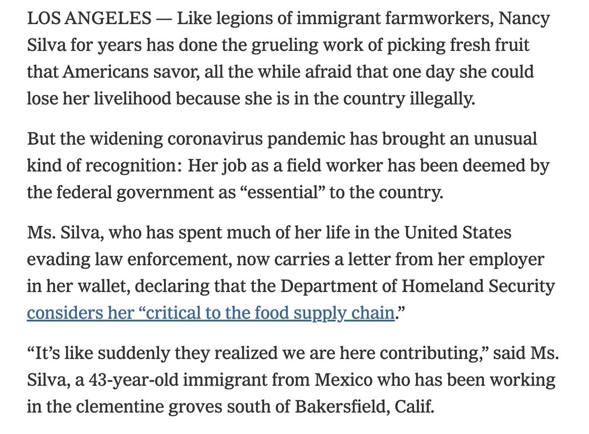 Once you acknowledge the plain fact that the U.S. has deliberately engineered -- and maintained for over a century -- an agricultural system dependent on migrant labor, you see that "the undocumented" aren't an illicit foreign presence, but a hyper-exploited domestic caste.