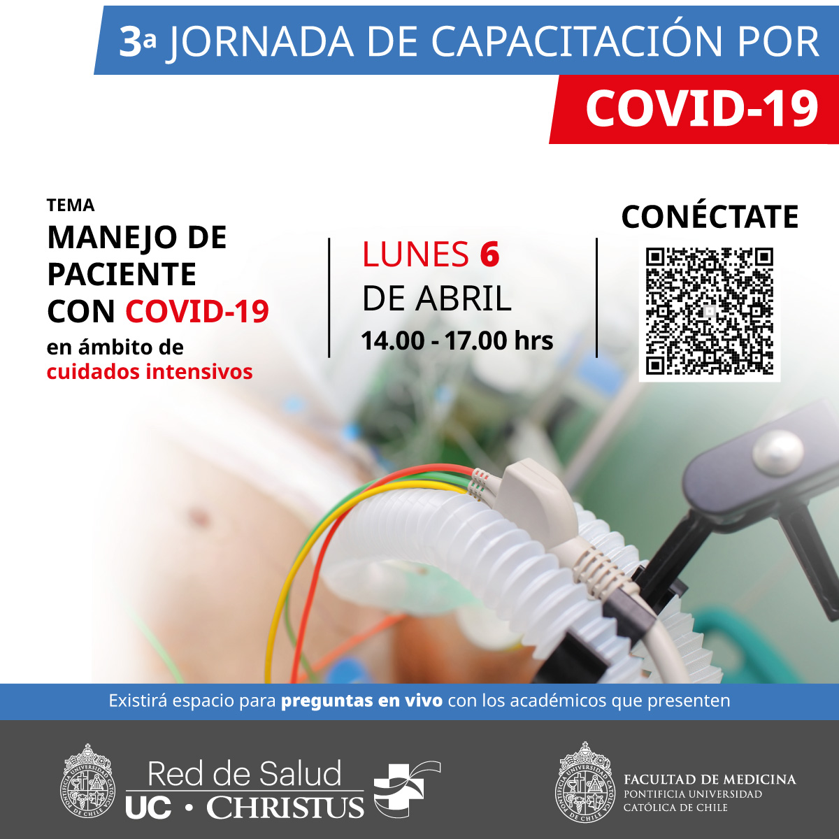 FacMedicinaUC's tweet photo. No te pierdas la nueva jornada de capacitación que #MedUC y la Red de Salud @ucchristus tiene preparada para este lunes 6 a las 14:00 horas.
Conoce quiénes expondrán y revisa las siguientes jornadas en el enlace 👉 https://t.co/y7zfhjfeTF https://t.co/fjm3HE0jTJ