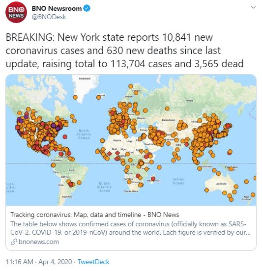 I started this thread with a thought experiment tripling the coronavirus case # & halving the death count to try to get closer to the actual death rate.I'm now of a mind for hard-hit areas to 10x the case # & 1.5x the death #.Still coming in around 0.5% death rate w/ NY data.