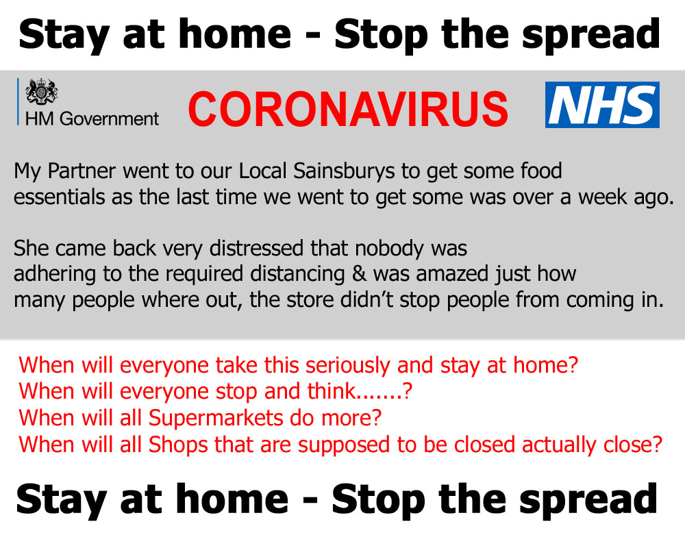 ChewDigital's tweet photo. @BorisJohnson My Partner went to our Local @sainsburys to get some food essentials on Friday 03/04/20 she came back very distressed........... See the Photos of this store.
#covid19UK #coronavirusuk #SocialDistancinguk https://t.co/2du6IGcH9i