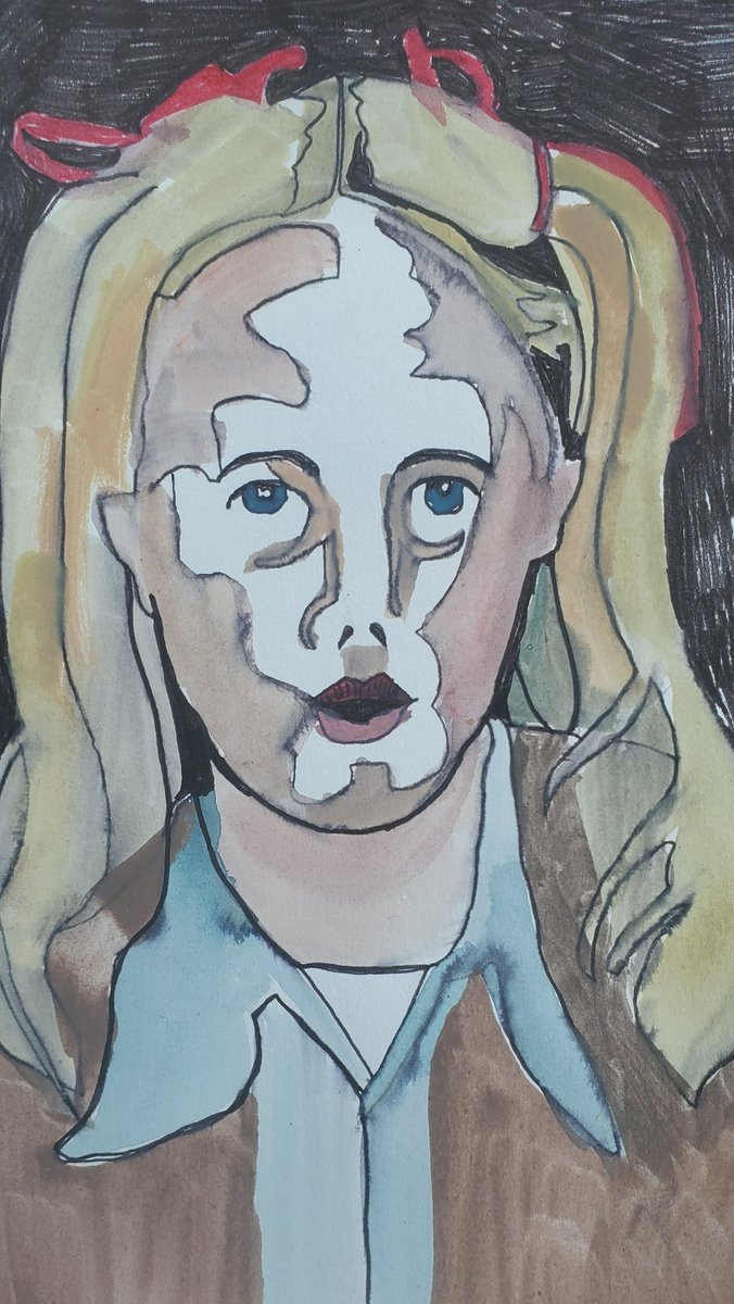 Self portrait from photo of me at 8 years old