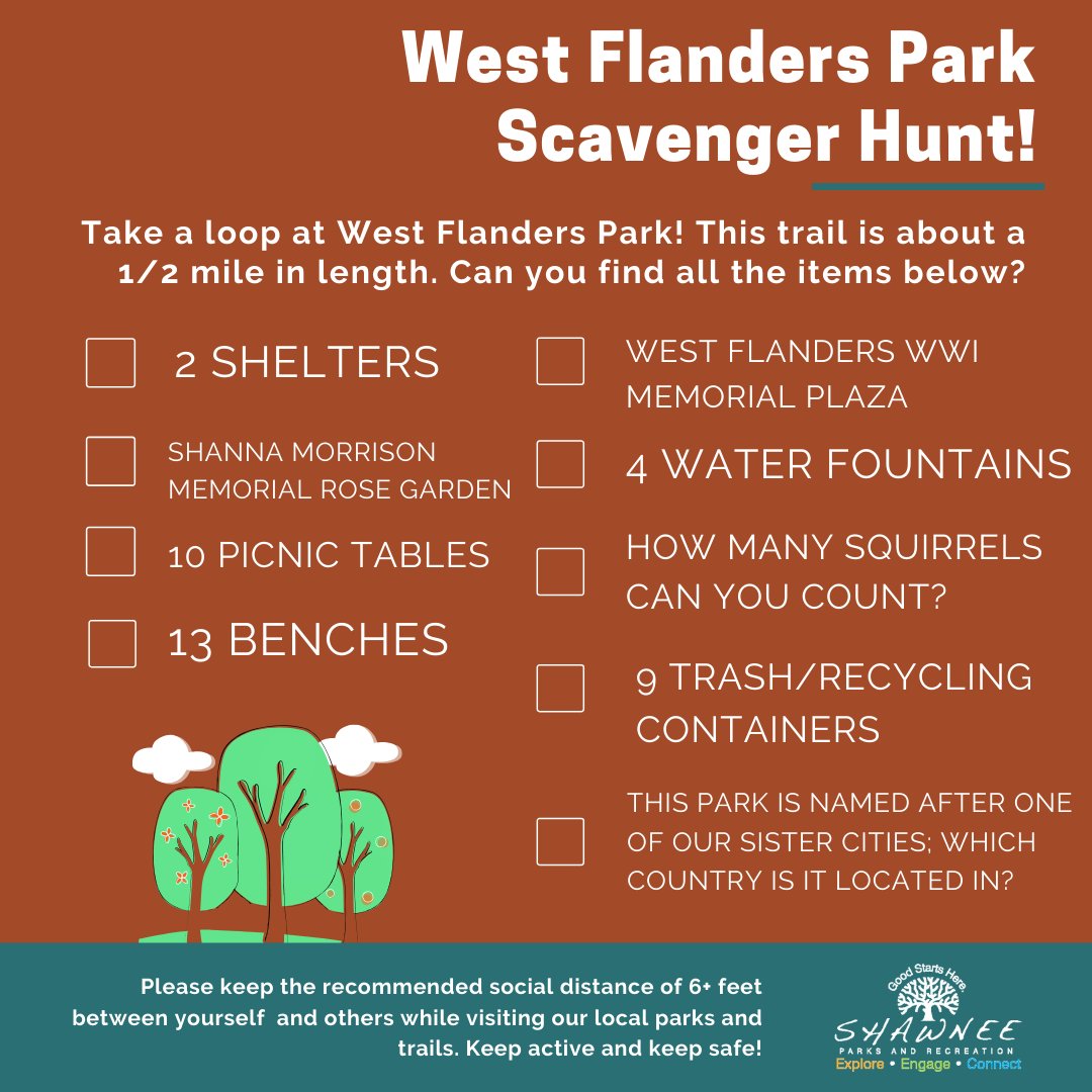 CityofShawneeKS's tweet image. Scavenger Hunt Saturday is back! This week we visited the walking trail at three Shawnee Parks. All items on these lists can be seen from the trail. Playgrounds remain closed. Did you find anything in addition to the list? #ExploreEngageConnect