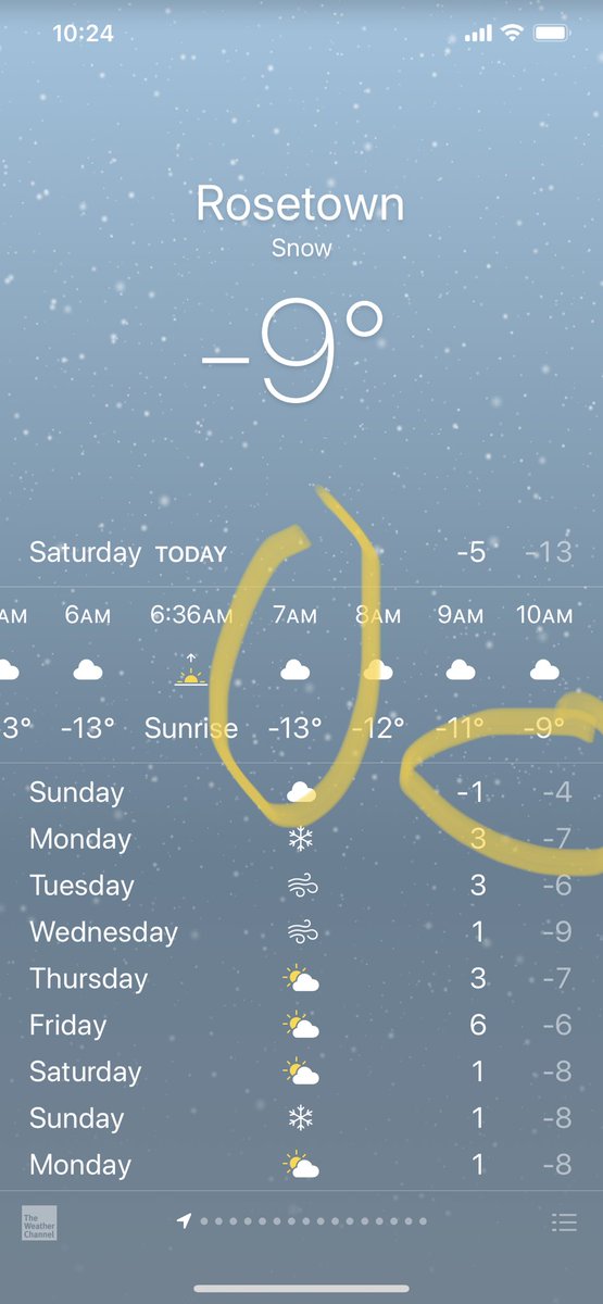 feak11's tweet photo. I don’t know why this pisses me off so much but if it’s -13 tomorrow morning how is the low -4? https://t.co/5O7be7wizT